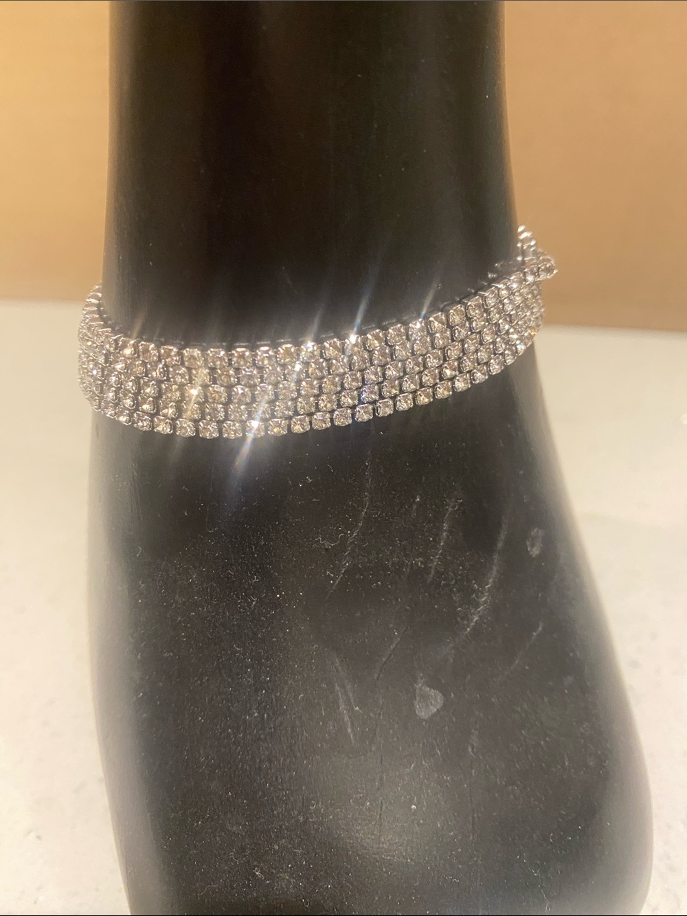 Silver sparkling Crystal  Multi-Row Bracelet - Elegant Sparkle